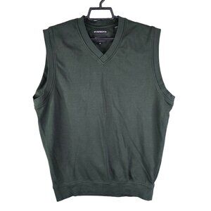 Men's Bolle Golf Sleeveless V-Neck Sweater Vest Green 100% Fine Pima Cotton M